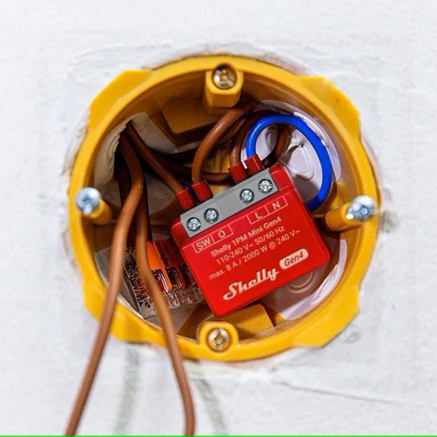 Shelly 1PM Mini Gen4 - Smart Relay 8A AC WiFi/BT/Matter/Zigbee + PM - immagine 2
