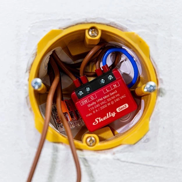 Shelly Mini 1PM Gen3 - Smart Relay 8A AC WiFi/BT/Matter + PM - immagine 3