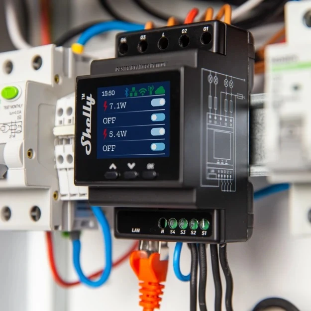 Shelly Pro 4PM - IP Smart Relay DIN 4 ch. LAN/WiFi/BT + PM - immagine 3