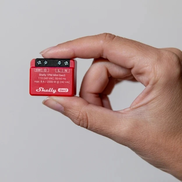 Shelly Mini 1PM Gen3 - Smart Relay 8A AC WiFi/BT/Matter + PM - immagine 5