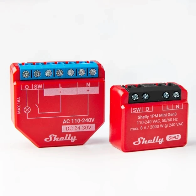Shelly Mini 1PM Gen3 - Smart Relay 8A AC WiFi/BT/Matter + PM - immagine 6