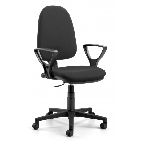SEDIA DATTILO ERGONOMICA CON BRACCIOLI COLORE NERO