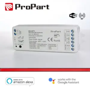 Ricevitore DIM +pulsante 12/36V DC,2CH*5A, Wi-Fi+RF 2.4G CCT