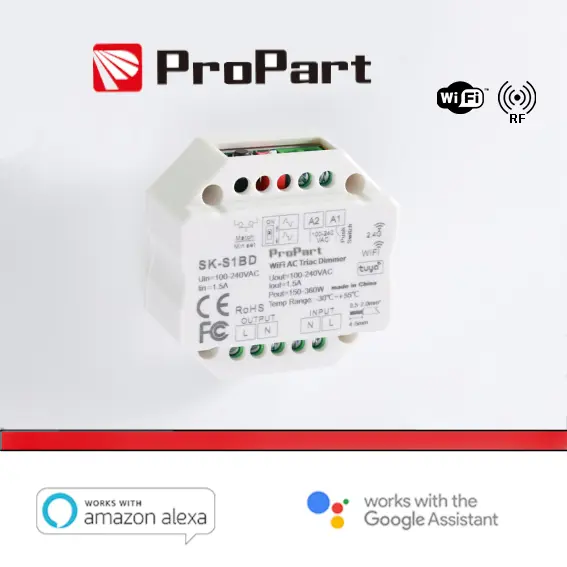 Modulo Smart Dimmer 220V AC Triac 1CHx1.5A Wi-Fi+RF 2.4G