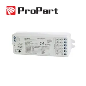 Controller LED Wi-Fi e RF, 5 Canali, RGB+CCT, 12–24V DC, 5×3A, 2.4GHz